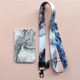 Marble Pattern Lanyard ID Badge Card Holder Office Worker Cardholder Cover Credit Card Case Card Protector Christmas Gift