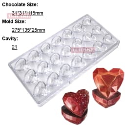 3D Polycarbonate Chocolate Molds Sphere Diamond Chocolate Bonbons Candy Bar Professional Confectionery Baking Pastry Tools