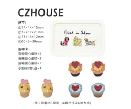 1/6 Scale Miniature Dessert Collection: Heart Cake, Churros, Smile Cookies Soda Bottle & Tiny Bear for BJD Dollhouse Party Scene