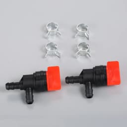 6Pcs/set 1/4" InLine 90 Degree Fuel Gas Cut-Off Shut-Off Valve for Briggs and Stratton 698181with Clamps for Tecumseh 35857&4