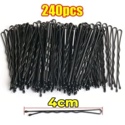 60/600pcs Black Straight Line Hair Clip U-shaped Needle Lady Hairpins Curly Wavy Grips Women Bobby Pins Styling Hair Accessories