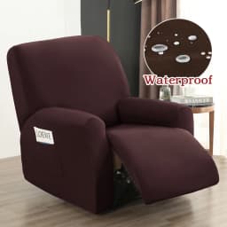 Water-resistant Recliner Covers with Pockets Stretch Reclining Chair Covers Sofa Couch Covers Furniture Protector for Pet Kids