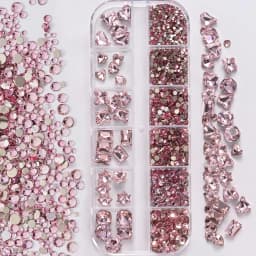 Nail Art Rhinestones Kit 2400pcs Nail Gems Ab Flatback Rhinestones Gems Stones with Storage Organizer for Design Bright Holiday