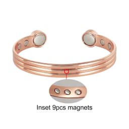 Vinterly Pure Copper Bracelets Adjustable Vintage Knot Magnetic Bangles 8mm Wide Arthritis Health High Magnet Jewelry Resizable