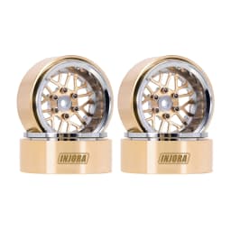 INJORA ModuWheel 1.3" Brass & Aluminum Beadlock Wheels, Negative Offset, for 1/18 1/24 RC Crawlers