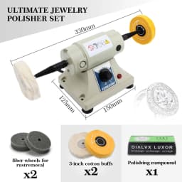 Professional Tabletop Double-Head Polisher & Grinding Machine – Adjustable Speed for DIY Jade, Jewelry & Metal Polishing