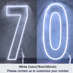 Extra-Large LED Neon Numbers Sign 76cm/100cm Stand up & Wall Mounted for Birthday Wedding Celebration Party Decor