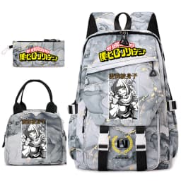 My Hero Academia Anime Print School Backpack Set for Girls Casual Lightweight Student Bookbag with Lunch Bag Pencil Case