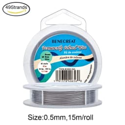 1 Roll Stainless Steel Tiger Tail Beading Wire 7/19/49 Strand Bead Stringing Wire for DIY Earring Jewelry Crafts Making