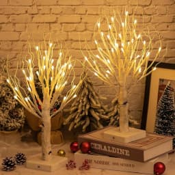 1pc 36LED White Birch Tree Artificial Branch Table Light with Adjustable Powered by 3AA or USB For Home Bedroom Festival Decor