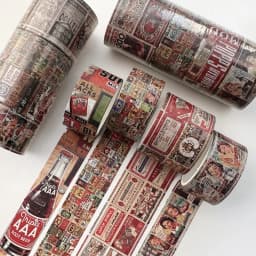 4Pcs Retro Washi Tapes Scrapbooking Map Decorative Adhesive Tape Stationery Basic Masking Tape Journal Supplies Washi Tape Set