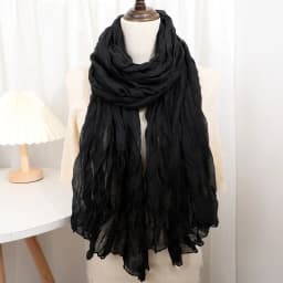 Solid Color 180*90cm Cotton Linen Scarf Retro Autumn Winter New Warm Silk Pleated Retro Thin Long Strip Shawl Men and Women's