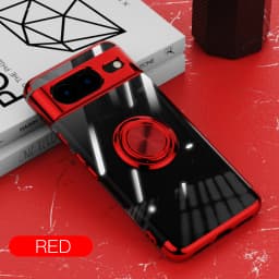 Slim Plating Clear Magnetic Phone Case for Google Pixel 9Pro 9 8Pro 8A 8 7Pro 7A 7 6A 5A Metal Ring Kickstand Cover