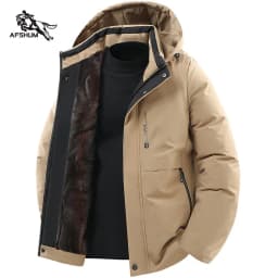 Men's Jacket Stand Collar Stamp Mens Parka Winter New Down Jacket Fleece Warm Jackets Men Business Leisure Coat Baseball Coats 2