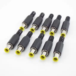 6.5mm x 4.4mm DC male Power Connector plug jack Adapter with 1.3mm Pin connector Yellow head 6.5 4.4 Male Welding Audio DIY a1