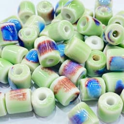 10Pcs 10*9MM Ceramic Cylinder Spacer Loose Beads for Jewelry Bracelet Necklace Accessories DIY