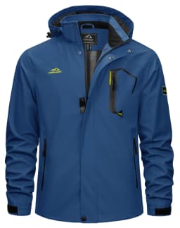 TACVASEN Lightweight Hiking Jackets Mens Waterproof Rain Jacket Mesh Lined Trekking Fishing Hiking Jacket Outdoor Windbreaker