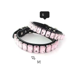 Bling Rhinestone Dog Collars Pet PU Leather Glass Crystal Diamond Puppy Pet Collar Pink Blue Collars Leashes for Dog Accessories