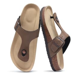 Crestar Women's Suede Clogs with Adjustable Strap Adult Fashion Cork Footbed Leather Mules New Outdoor Comfortable Potato Shoes