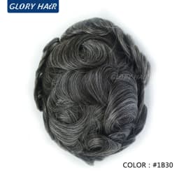 OS106 0.05-0.06mm Male Thin Skin Double Knot Hair Toupee 100% Density Indian Human Hair Prosthesis For Bald Men Hair Loss