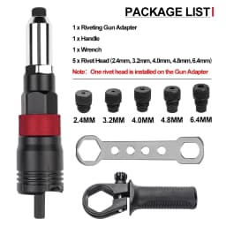 Home Cordless Riveting Machine Kit 2.4mm/3.2mm/4.0mm/4.8mm/6.4mm Insert Nut Riveting Tools Industrial Insert Nut Pull Rivet Tool