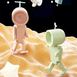 Creative Astronaut Magnetic Night Light LED Mini Square Robot With Battery Book Lamp Desktop Bedside Wooden Decor Ambient Light
