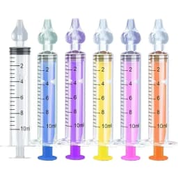 10ML Baby Nasal Syringe Set with 5 Silicone Heads Baby Nasal Aspirator Qucik Syringe Nose Cleaner Rinsing Tools for Infant Kids