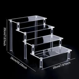 1-5 Tier Acrylic Display Stand Perfume Doll Clay Figurine Blind Box Storage Rack Transparent Ladder Makeup Organization W-2