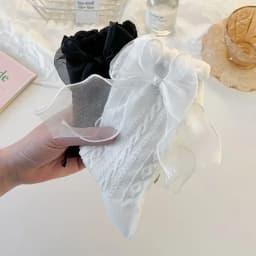 Mid-tube Solid Lace Bow Ruffle Socks Kawaii Lolita Short Socks Cotton Socks JK Japanese Lacework Stockings Women's Stockings