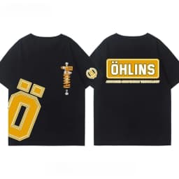 OHLINS Motorcycle Shock Absorber Modified T-Shirt Casual Trendy Brand Men Women Car Club Crew Neck Short-Sleeved Top