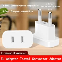 1 Pcs 4.8mm Power Plug Adapter US To EU Euro Europe Plug Power Plug Converter Travel Adapter Power Converter Outlet