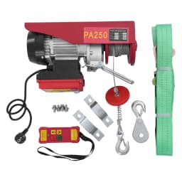 Electric Hoist 550W Electric Winch with Wireless Remote Control 12m Steel Wire and 2 Slings for Lifting Warehouse