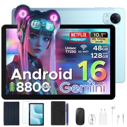 POCKAM P10 Pro Smart Tablet 10.1'' Tablet with 8800mAh Battery, 48GB RAM (8GB+40GB), 128GB ROM, Gemini AI, Android 16, and Widevine L1 support
