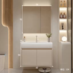 Vanity with Sink Shelves Sink Under Cabinet Bathroom Bathroom Sets Full Set Furniture Comfortable with Drawers Storage Cabinet