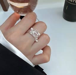 VENTFILLE 925 Sterling Silver Metal Flower Shell Geometric Rings For Women French Retro Romantic Open Thai Silver Rings