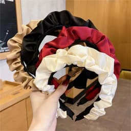 Solid Color Wide-brimmed Pleated Headband for Women Elegant Face Wash Hairband Fashion Girl Hair Accessories Hair Tie