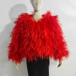 Winter Ostrich feathe Jacket Feather Coat Casual Long-sleeved Australia Imported feathe Jacket Ladies Nightclub Coat