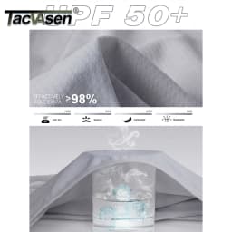 TACVASEN Men's Full Zip UPF 50+ Hooded Jacket Lightweight Sun Protection Fishing Hiking Shirt 4 Pockets Thumbholes Breathable