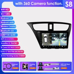 2Din Android13 Car Radio For Honda Civic 9 FK FB 2012-2017 wireless carplay Intelligent Screen 2din autoradio DSP 4G 360Camera