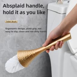 Luxury Gold Toilet Brush Set Replaceable Nylon Soft Bristle Brush Long Handle For WC Bathroom Accessories Cleaning Tools