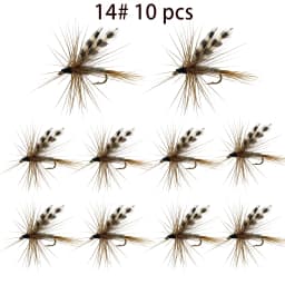 10 pcs Adams Dry Fly Fishing Flies, Hand-Tied Realistic Insect Imitation Lures with High Carbon Steel Hooks, Freshwater Floati