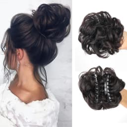 Claw Clip Messy Chignon Wavy Curly Hair Bun Clip in Claw Ponytail Synthetic Tousled Updo Scrunchie Hairpiece for Women