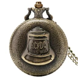 Vintage Bronze Quartz Pocket Watch Hell Bell Pattern Pendant Jewelry Chain Watch Men Women Clock Gift Collection