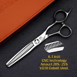MURASAKI 6 inch Professional CNC Thinning Scissors,Made by Japanese VG10 Steel Barber Scissors,Top-level Hair Cutting Machine