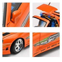 1:24 Brian Supra A80 JDM Supercar Alloy Car Model Sound and Light Pull Back Car Model Collectibles Birthday Gift