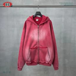 Men's Zip Up Hoodies Y2k Distressed Washed Oversize Cardigan Hoodie Plus Plush Tie-dye Fraying Hooded Sweatshirt Autumn Winter