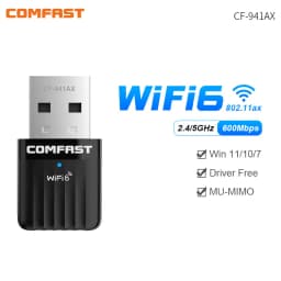 COMFAST WiFi6 USB WiFi Adapter AX600 Network Card WIFI USB3.0 Dongle 2.4GHz Cle Wi-Fi Lan Adapter Driver Free 600M WIFI Receiver