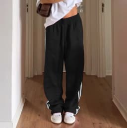 Women's Striped Pants Loose Elastic Waist Drawstring Straight Leg Casual Sweatpants with Pockets y2k Low Rise Baggy Trousers