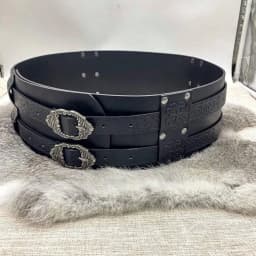 Nordic Medieval Viking Style Wide Embossed Vintage PU Leather Belt, Renaissance Knight Armor Belt Apparel Accessory, Suitable Fo