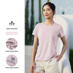 GOLDEN CAMEL Women's T-shirts Moisture-absorbing Quick-dry Cotton t-shirt Short-sleeved Shirts Round Neck Sports Top Breathable